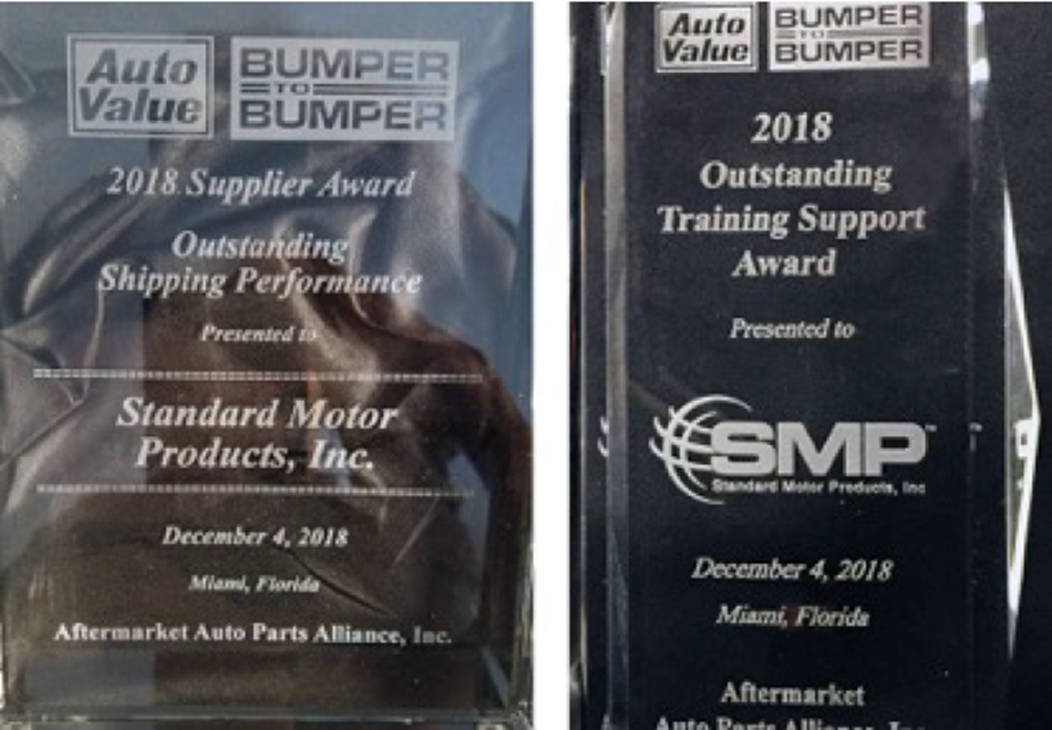 SMP Receives Two Awards from Aftermarket Auto Parts Alliance